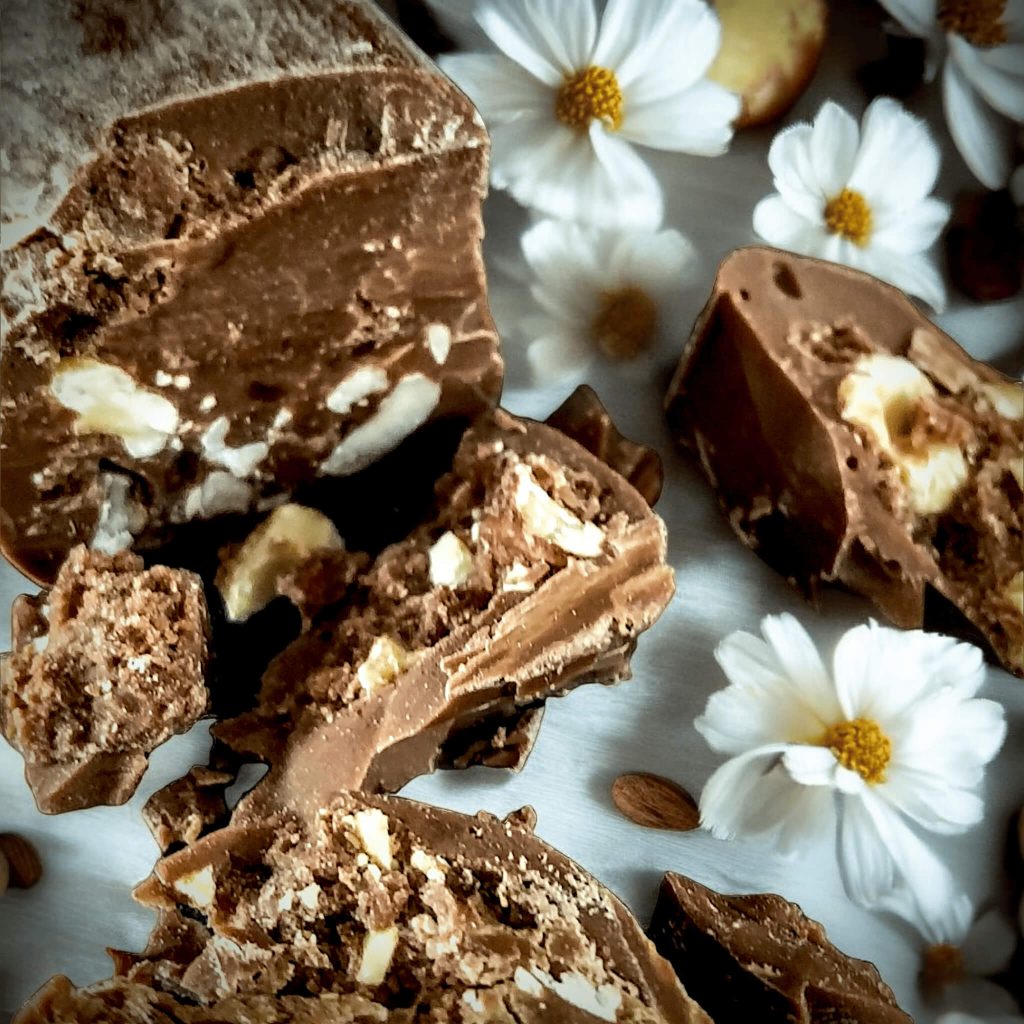 Ginger & orange chocolate salami with almond