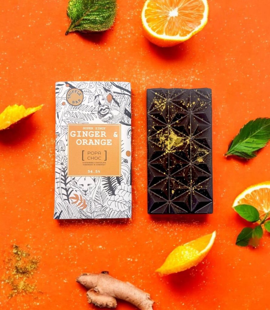 Orange & ginger chocolate truffle bar
